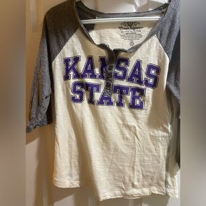 Kansas state 3/4 sleeve tshirt size small
